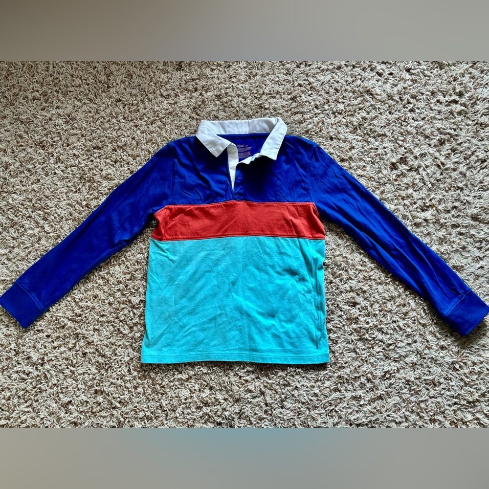 Cat & Jack Boys Blue, Red, and Teal Button Down Shirt Size M(8)
